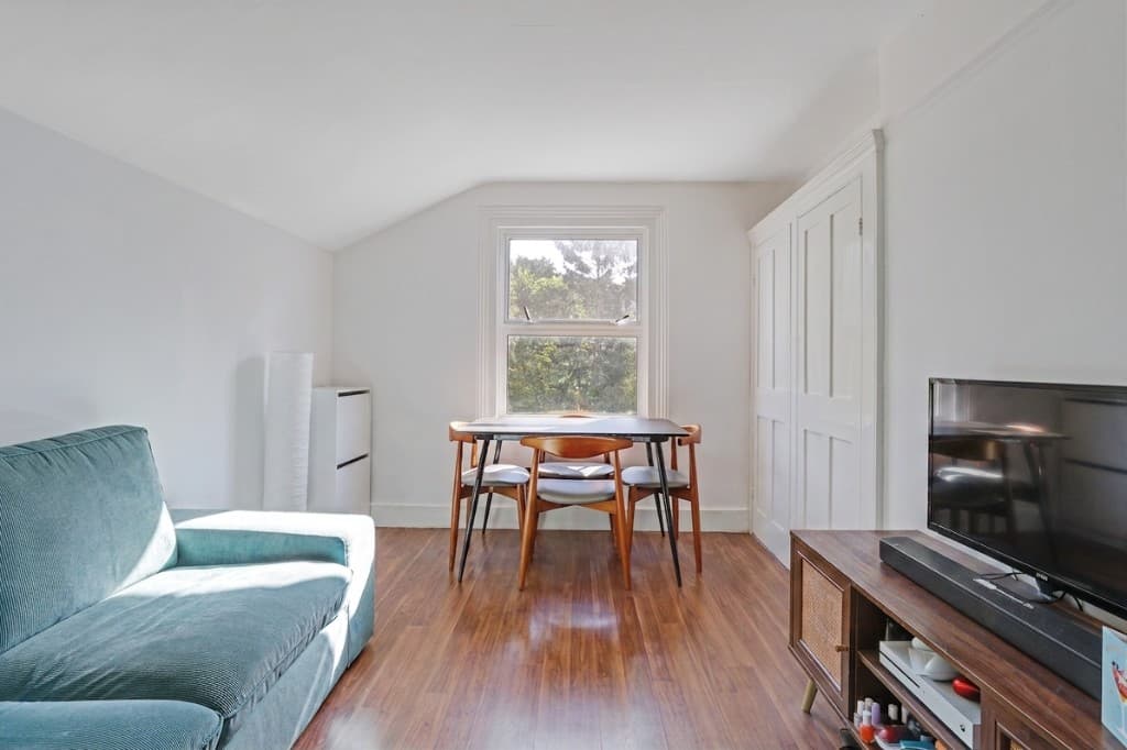 The same living room after PhotoClear removed the clutter